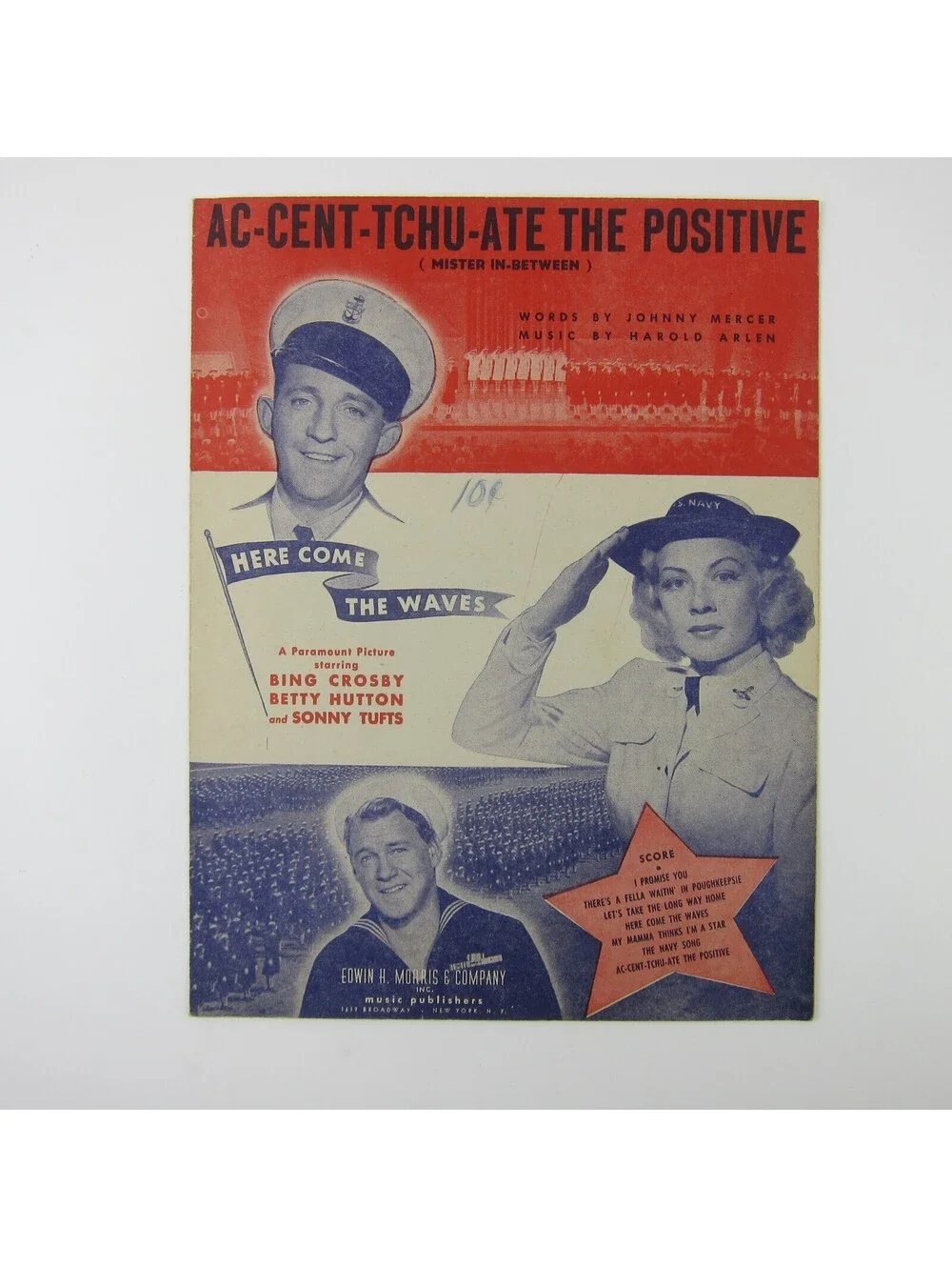 Sheet Music Accentuate Ac-Cent-Tchu-Ate the Positive Bing Crosby B. Hutton 1944
